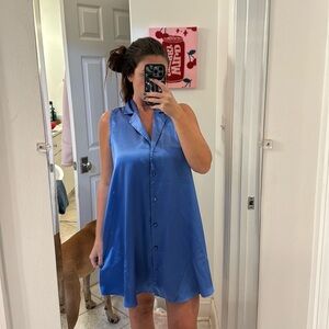 Vintage blue silk dress